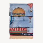 Merino & Silk Stole in Dusky Blue Up Up & Away from Aspinal of London