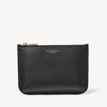 Medium Ella Pouch in Black Pebble from Aspinal of London