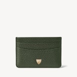 Slim Credit Card Holder in Evergreen Pebble from Aspinal of London