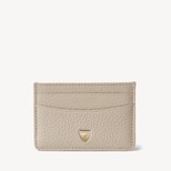 Slim Credit Card Holder in Dove Grey Pebble from Aspinal of London