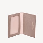 ID & Travel Card Case in Soft Taupe Pebble from Aspinal of London