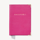 Passport Cover in Penelope Pink Silk Lizard from Aspinal of London
