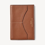Hudson Passport Cover in Tan Milled Pebble from Aspinal of London