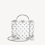 Trunk in Diamond Cut Transparent Acrylic with Silver Crystals from Aspinal of London