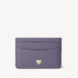 Slim Credit Card Holder in Dusky Blue Pebble from Aspinal of London