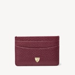 Slim Credit Card Holder in Garnet Pebble from Aspinal of London