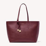 Zipped East West Tote with Charm in Garnet Pebble from Aspinal of London