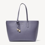Zipped East West Tote with Charm in Dusky Blue Pebble from Aspinal of London