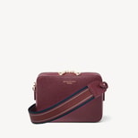 Camera Crossbody with Changeable Straps in Garnet Pebble from Aspinal of London