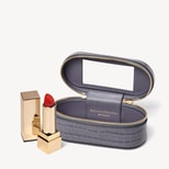 Handbag Tidy All in Deep Shine Dusky Blue Small Croc from Aspinal of London