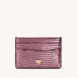 Slim Credit Card Holder in Cassis Lizard from Aspinal of London