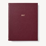 2027 A4 Day to Page Diary in Garnet Pebble from Aspinal of London