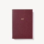 2027 A5 Day to Page Diary in Garnet Pebble from Aspinal of London