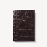 2027 A5 Day to Page Diary in Deep Shine Dark Amazon Brown Croc from Aspinal of London