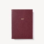 2027 A5 Week to View Diary in Garnet Pebble from Aspinal of London