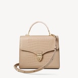 Mayfair® in Soft Taupe Patent Croc from Aspinal of London