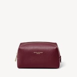 London Makeup Bag in Garnet Pebble from Aspinal of London