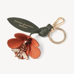 Wildflower & Bee Keyring in Marmalade Pebble from Aspinal of London