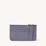 Ella Card & Coin Holder in Dusky Blue Pebble from Aspinal of London