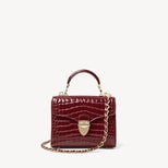 Mini Mayfair® in Merlot Patent Croc from Aspinal of London