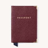 Passport Cover in Garnet Pebble from Aspinal of London