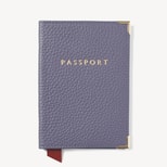 Passport Cover in Dusky Blue Pebble from Aspinal of London