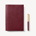 A5 Refillable Journal & Pen Set in Garnet Pebble from Aspinal of London