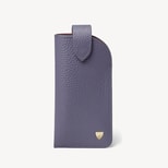 Glasses Case with Tab in Dusky Blue Pebble from Aspinal of London
