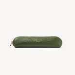 Slim Pencil Case in Racing Green Pebble from Aspinal of London