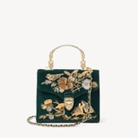 Midi Mayfair® in English Garden Hand Embroidery on Evergreen Velvet from Aspinal of London