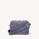 Camera Crossbody with Changeable Straps in Dusky Blue Pebble from Aspinal of London