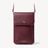 Duo Phone Crossbody Pouch in Garnet Pebble from Aspinal of London