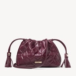 Soho Midi Crossbody Pouch in Garnet Quilted Nappa from Aspinal of London