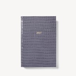 2027 A5 Day to Page Diary in Deep Shine Dusky Blue Small Croc from Aspinal of London