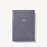 2027 A5 Week to View Diary in Deep Shine Dusky Blue Small Croc from Aspinal of London