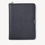 A4 Executive Zipped Padfolio in Dark Navy Pebble from Aspinal of London