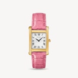 Mayfair® Classic Watch in Deep Shine Pink Croc & 24ct Gold Plated from Aspinal of London