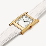 Mayfair® Classic Watch in Deep Shine White Croc & 23ct Gold Plated from Aspinal of London