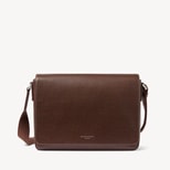 Reporter Messenger in Conker Saffiano from Aspinal of London