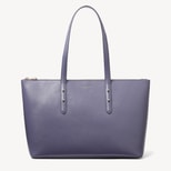 Zipped Regent Tote in Dusky Blue Saffiano from Aspinal of London