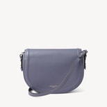 Stella Satchel Crossbody in Dusky Blue Pebble from Aspinal of London