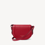 Small Stella Satchel Crossbody in Cherry Red Pebble from Aspinal of London