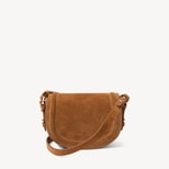 Small Stella Satchel Crossbody in Cognac Suede from Aspinal of London