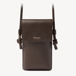 Ella Crossbody Phone Pouch in Chocolate Pebble from Aspinal of London