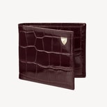 Billfold Coin Wallet in Deep Shine Amazon Brown Croc from Aspinal of London