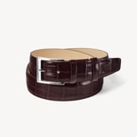 Classic Men's Belt in Deep Shine Amazon Brown Croc from Aspinal of London