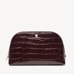 Classic Toiletry Bag in Deep Shine Amazon Brown Croc from Aspinal of London