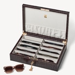 Glasses Case in Deep Shine Amazon Brown Croc from Aspinal of London