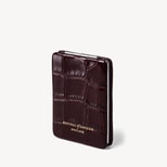 Handbag Mirror in Deep Shine Amazon Brown Croc from Aspinal of London