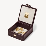 Stud Box in Deep Shine Amazon Brown Croc & Stone Suede from Aspinal of London